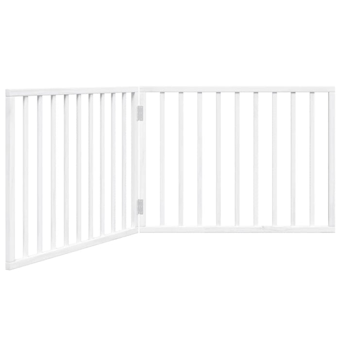 Dog Gate Foldable 2 Panels White 160 Cm Poplar Wood Tpxona