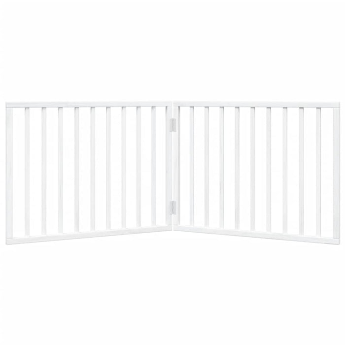 Dog Gate Foldable 2 Panels White 160 Cm Poplar Wood Tpxona