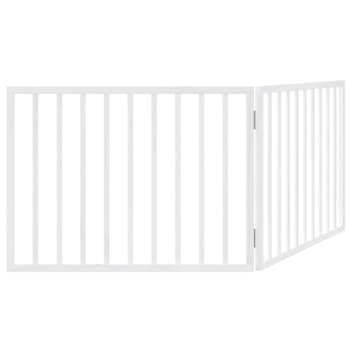 Dog Gate Foldable 2 Panels White 160 Cm Poplar Wood Tpxona
