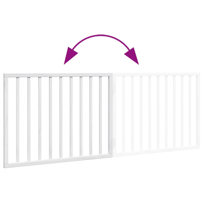 Dog Gate Foldable 2 Panels White 160 Cm Poplar Wood Tpxona