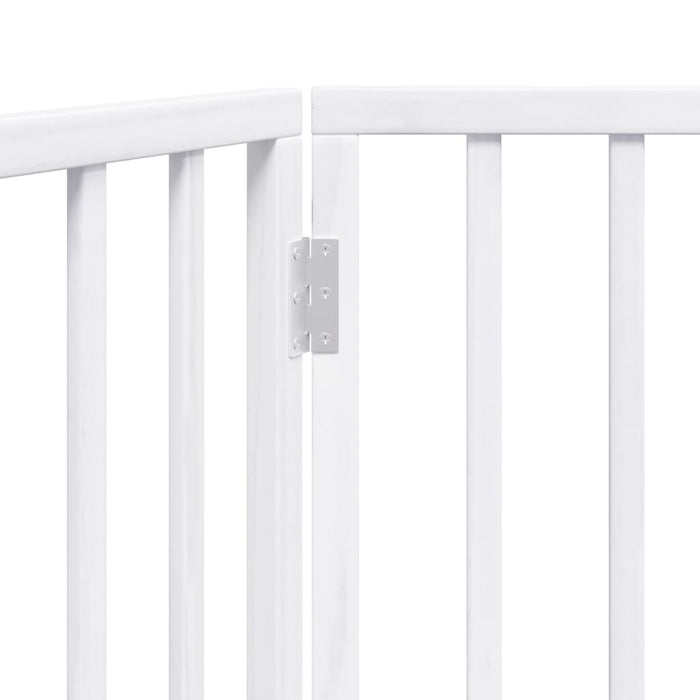 Dog Gate Foldable 2 Panels White 160 Cm Poplar Wood Tpxona