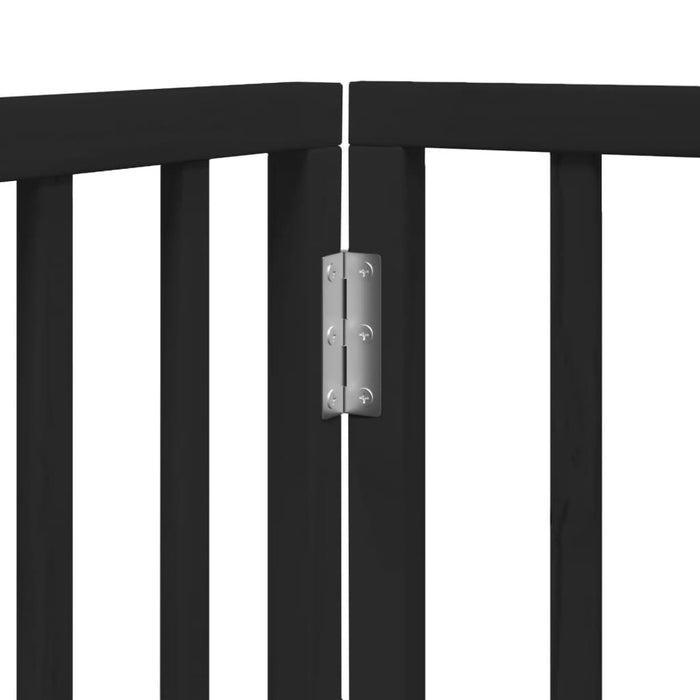Dog Gate Foldable 3 Panels Black 150 Cm Poplar Wood Tpxonn