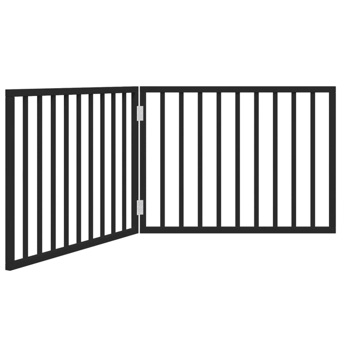 Dog Gate Foldable 2 Panels Black 160 Cm Poplar Wood Tpxokx