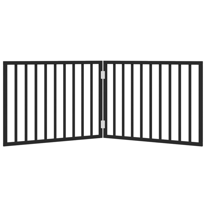 Dog Gate Foldable 2 Panels Black 160 Cm Poplar Wood Tpxokx