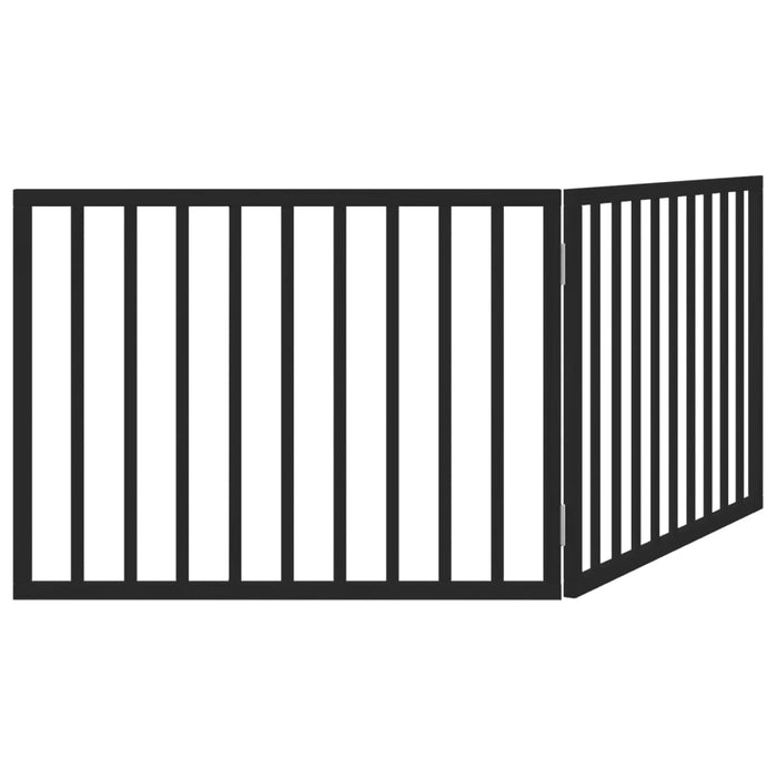 Dog Gate Foldable 2 Panels Black 160 Cm Poplar Wood Tpxokx