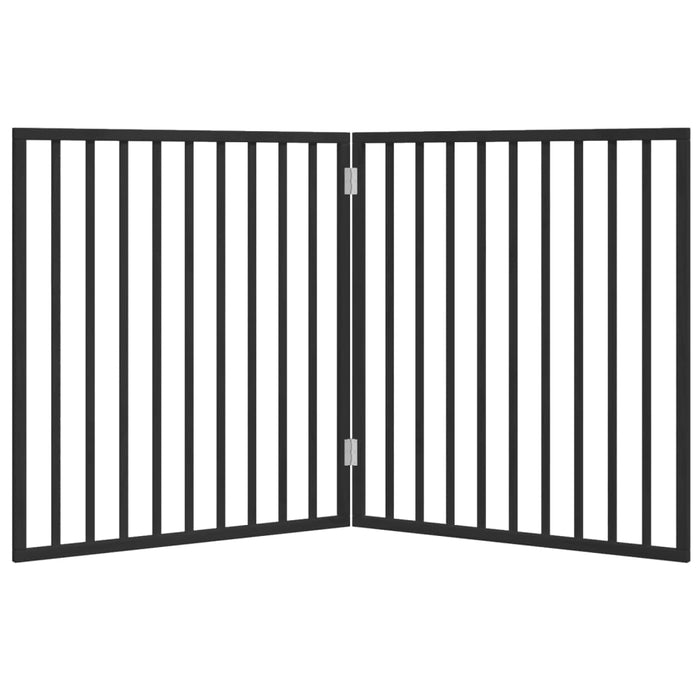Dog Gate Foldable 2 Panels Black 160 Cm Poplar Wood Tpxoka