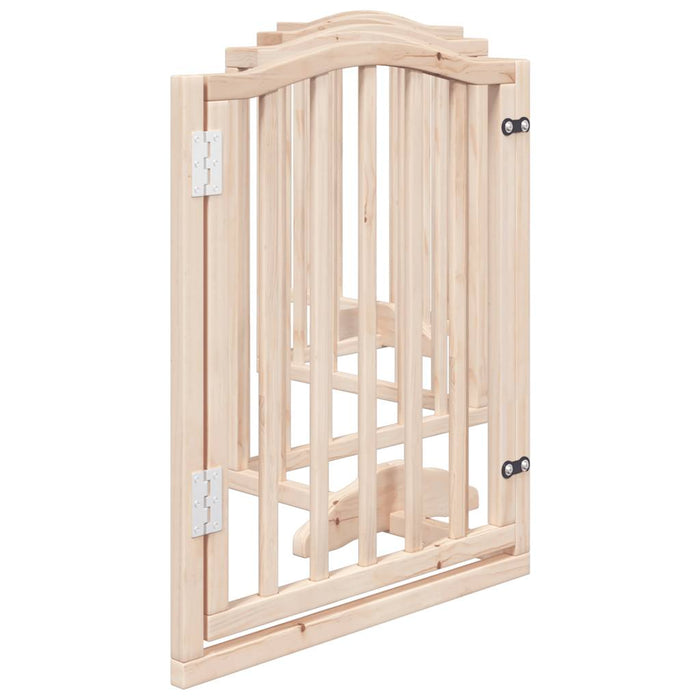 Dog Gate With Door Foldable 6 Panels 300 Cm Poplar Wood Tpxxbp