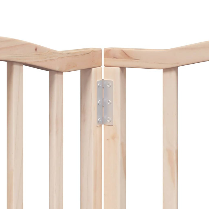 Dog Gate With Door Foldable 6 Panels 300 Cm Poplar Wood Tpxxbp