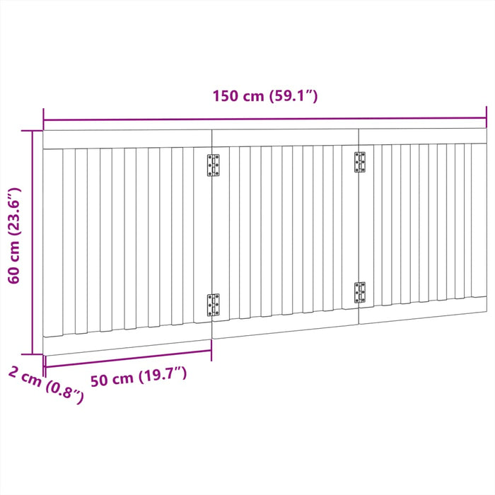 Dog Gate Foldable 3 Panels 150 Cm Poplar Wood Tpxxtl
