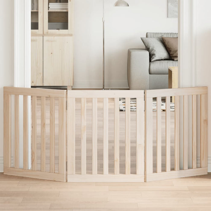 Dog Gate Foldable 3 Panels 150 Cm Poplar Wood Tpxxtl