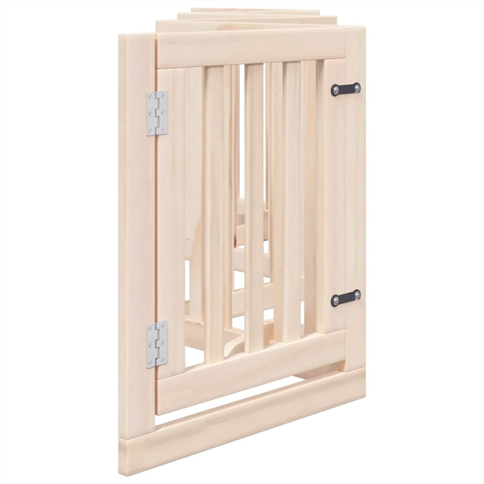 Dog Gate With Door Foldable 6 Panels 300 Cm Poplar Wood Tpxxti