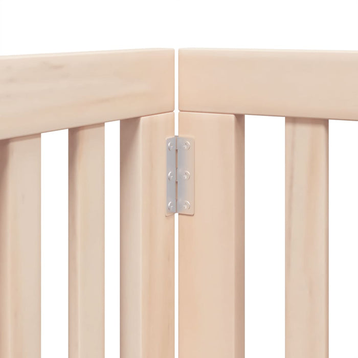 Dog Gate With Door Foldable 6 Panels 300 Cm Poplar Wood Tpxxti