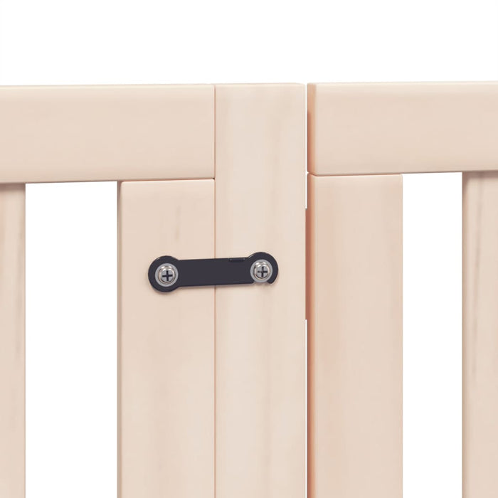 Dog Gate With Door Foldable 6 Panels 300 Cm Poplar Wood Tpxxti