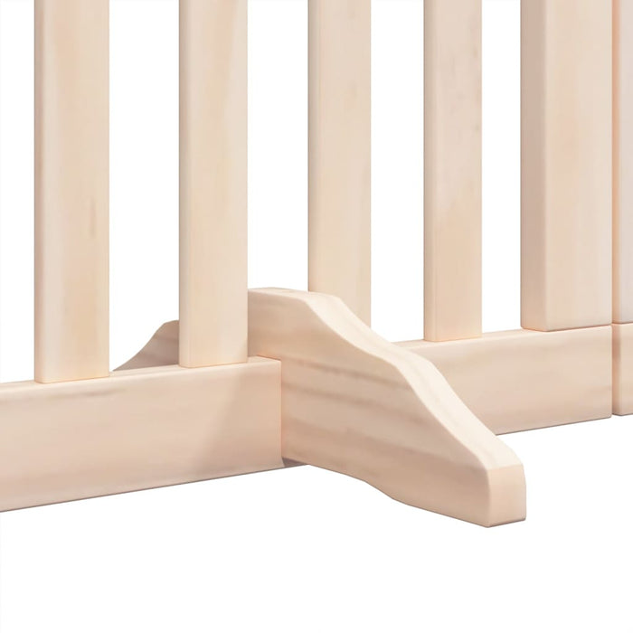 Dog Gate With Door Foldable 6 Panels 300 Cm Poplar Wood Tpxxti