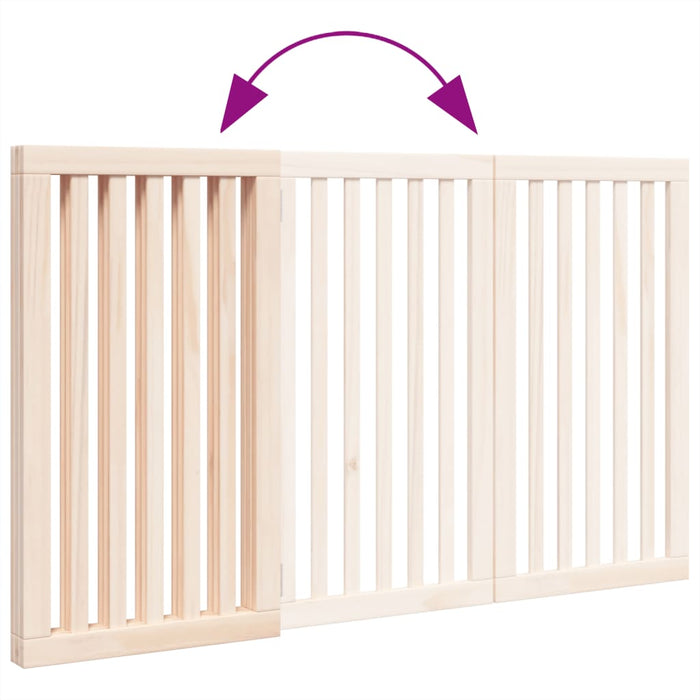 Dog Gate Foldable 3 Panels 150 Cm Poplar Wood Tpxxtn