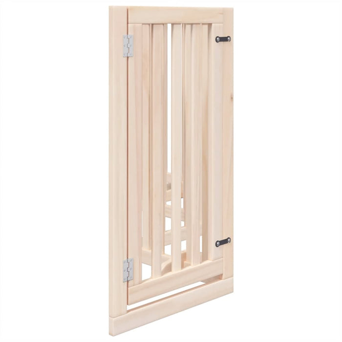 Dog Gate With Door Foldable 6 Panels 300 Cm Poplar Wood Tpxxtk