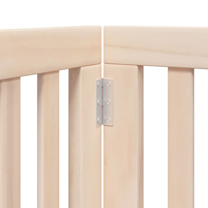 Dog Gate With Door Foldable 6 Panels 300 Cm Poplar Wood Tpxxtk