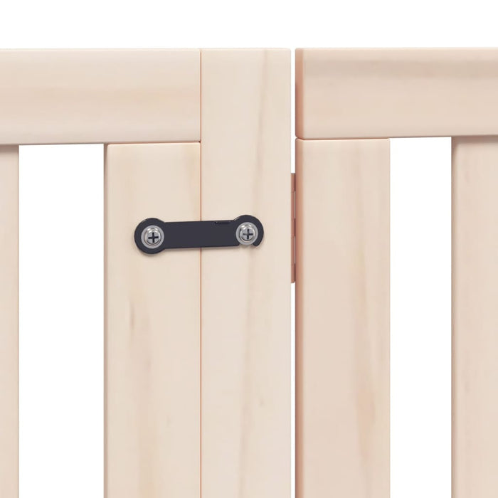 Dog Gate With Door Foldable 4 Panels 320 Cm Poplar Wood Tpxxao