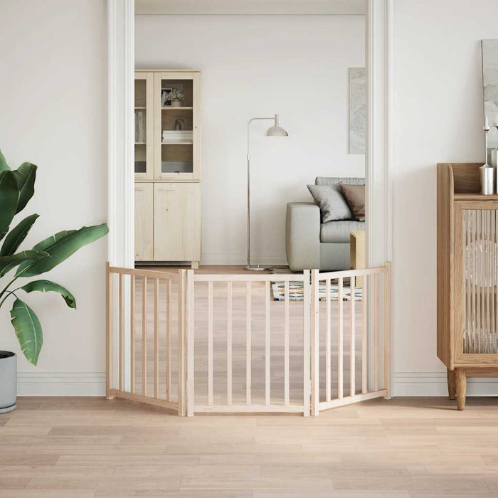 Dog Gate Foldable 3 Panels 150 Cm Solid Wood Fir Tpxxln
