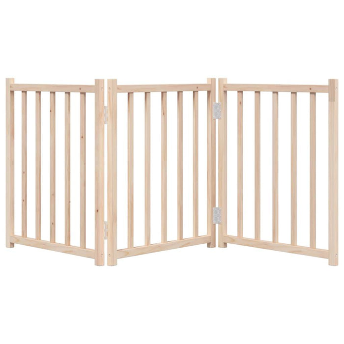 Dog Gate Foldable 3 Panels 150 Cm Solid Wood Fir Tpxxln