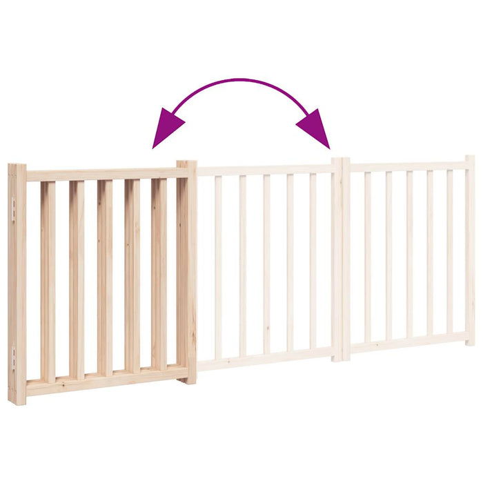 Dog Gate Foldable 3 Panels 150 Cm Solid Wood Fir Tpxxln