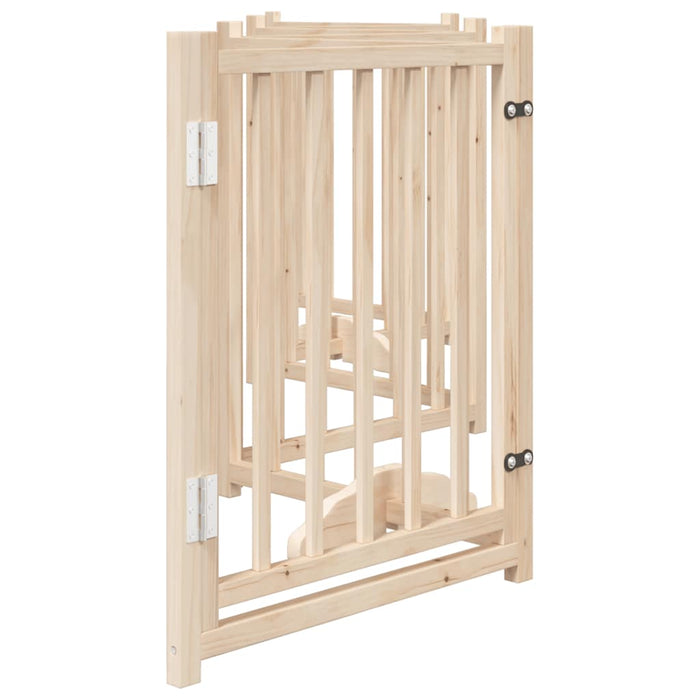 Dog Gate With Door Foldable 6 Panels 300 Cm Solid Wood Fir Tpxxlk