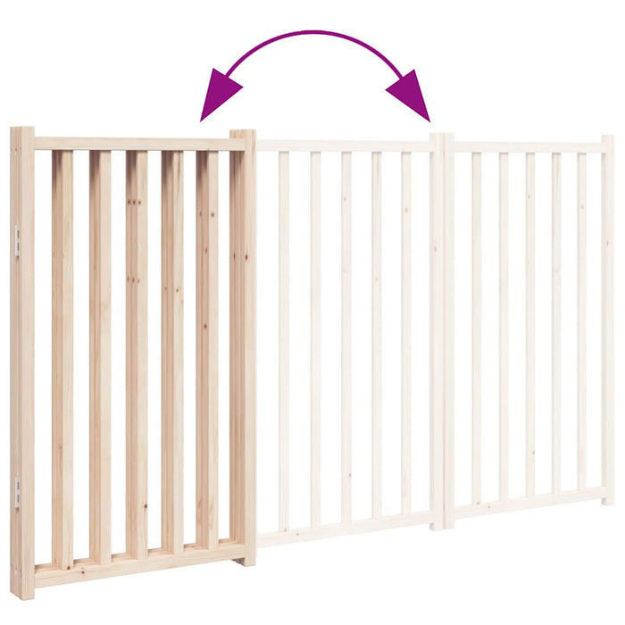 Dog Gate Foldable 3 Panels 150 Cm Solid Wood Fir Tpxxib