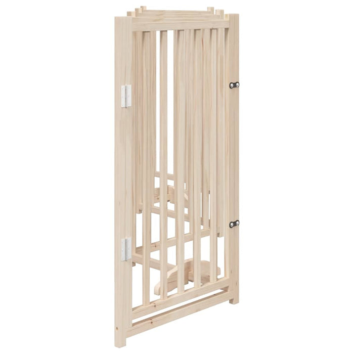 Dog Gate With Door Foldable 6 Panels 300 Cm Solid Wood Fir Tpxxio