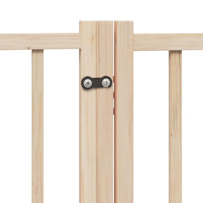Dog Gate With Door Foldable 4 Panels 320 Cm Solid Wood Fir Tpxxit