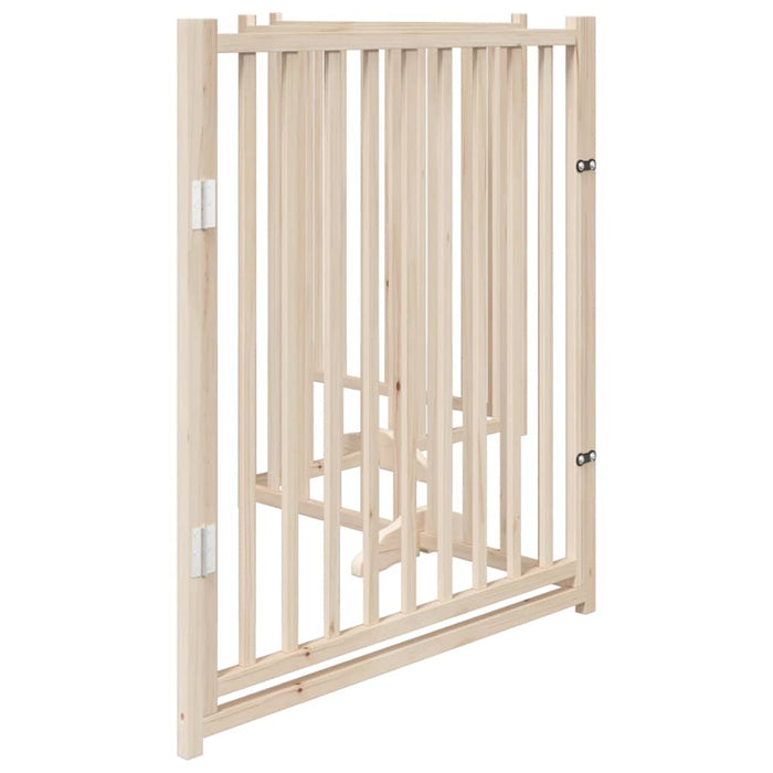 Dog Gate With Door Foldable 4 Panels 320 Cm Solid Wood Fir Tpxxip
