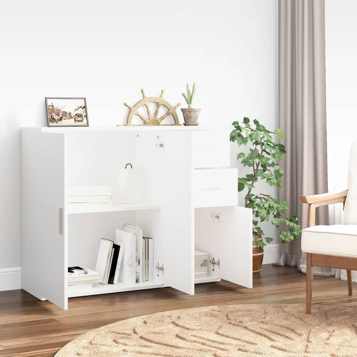Sideboard White 91X29.5X75 Cm Engineered Wood Nxtxlk