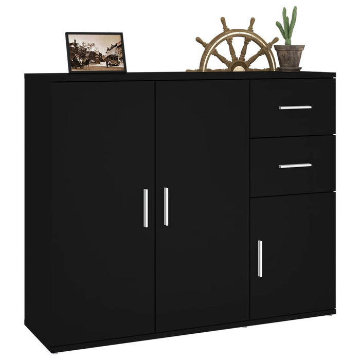 Sideboard Black 91X29.5X75 Cm Engineered Wood Nxtxib