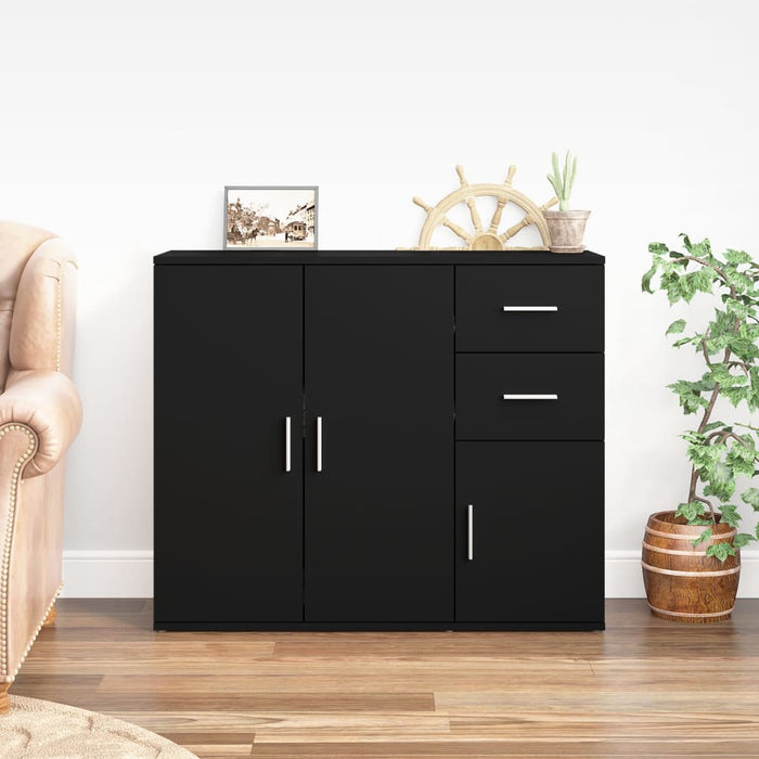 Sideboard Black 91X29.5X75 Cm Engineered Wood Nxtxib