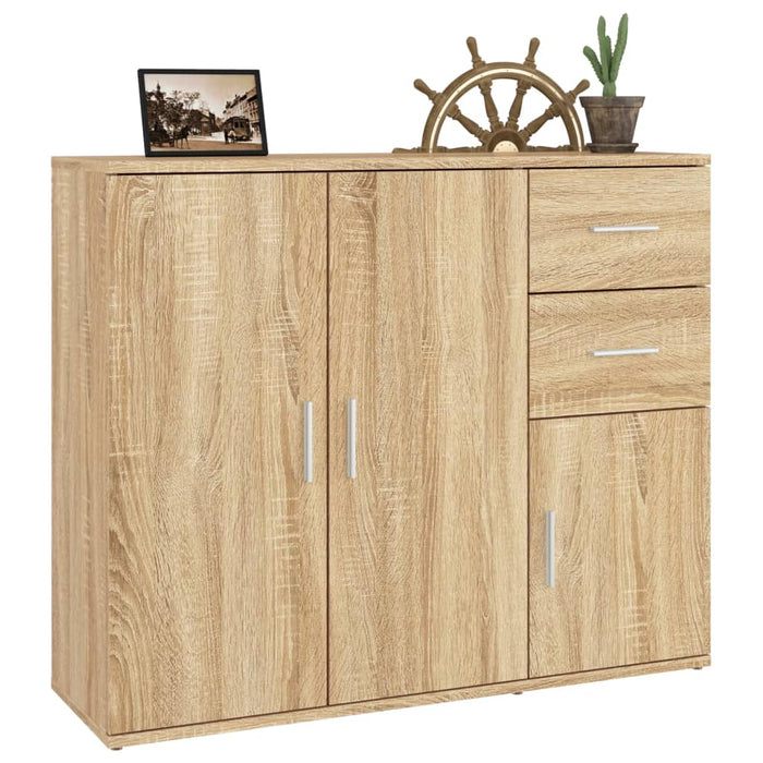 Sideboard Sonoma Oak 91X29.5X75 Cm Engineered Wood Nxtxix