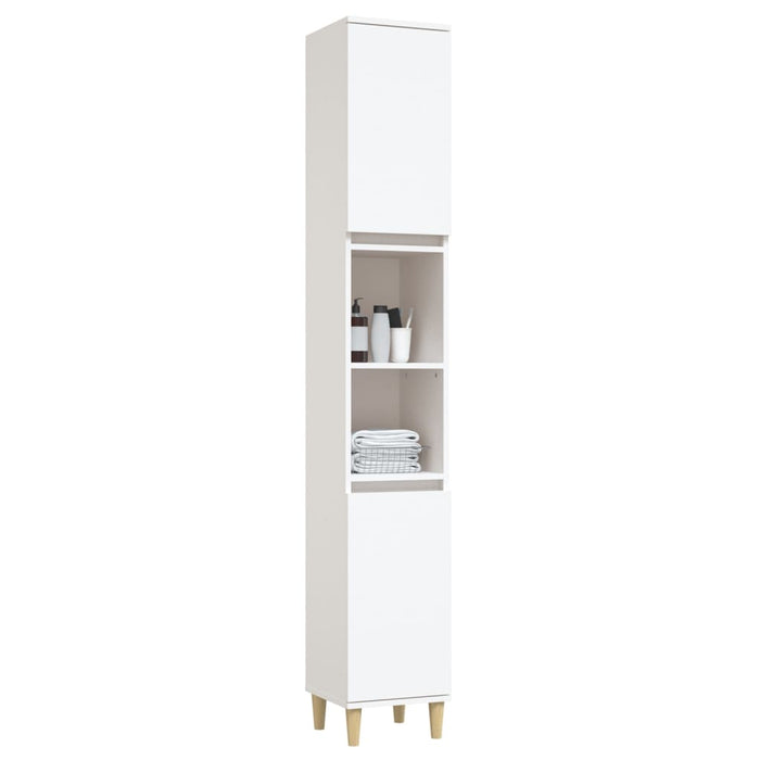 Bathroom Cabinet White 30X30X190 Cm Engineered Wood Nokinn