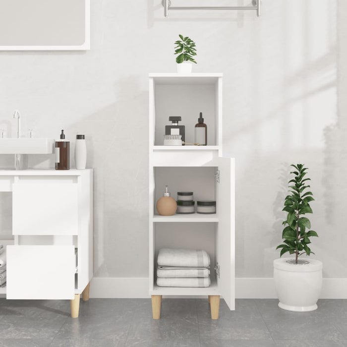 Bathroom Cabinet White 30X30X100 Cm Engineered Wood Noknba