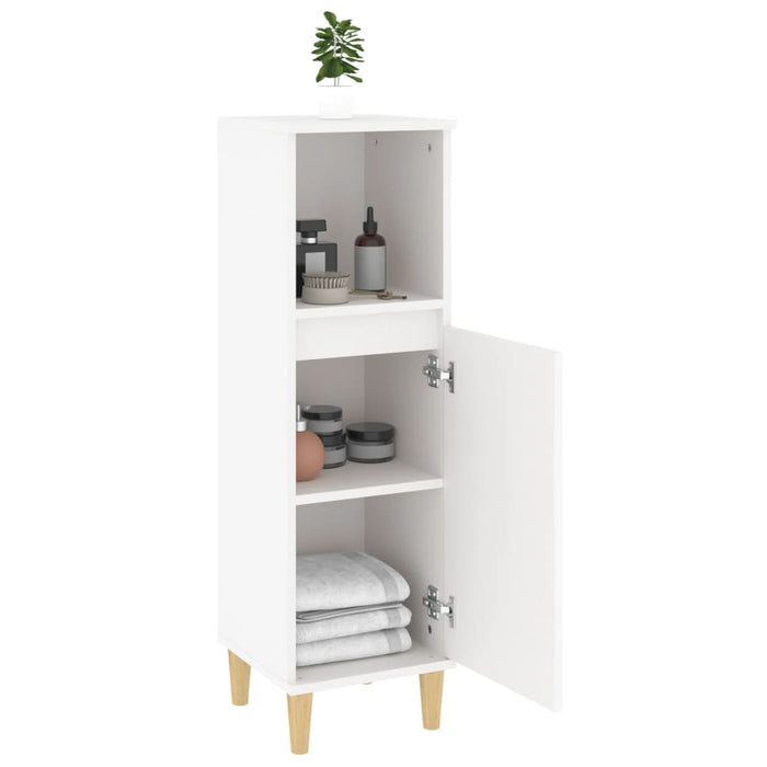 Bathroom Cabinet White 30X30X100 Cm Engineered Wood Noknba
