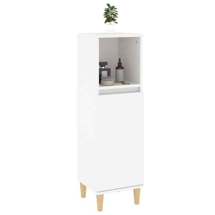 Bathroom Cabinet White 30X30X100 Cm Engineered Wood Noknba