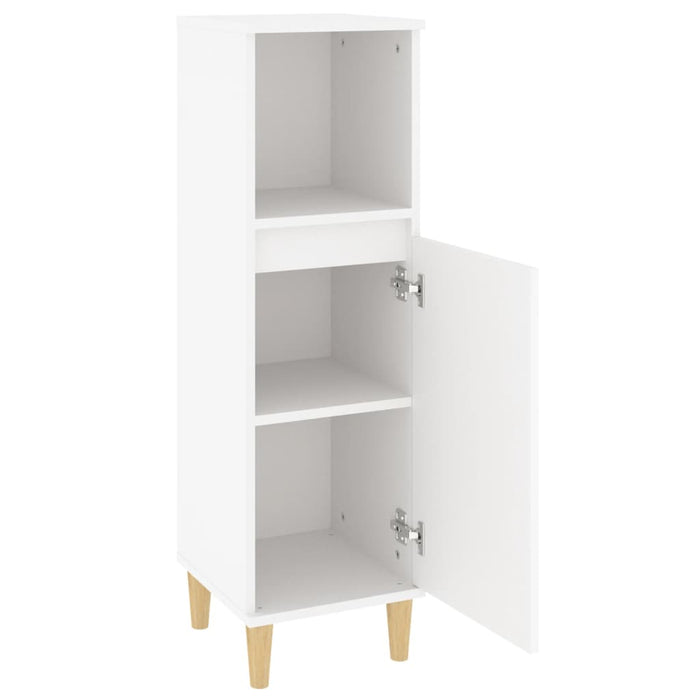 Bathroom Cabinet White 30X30X100 Cm Engineered Wood Noknba