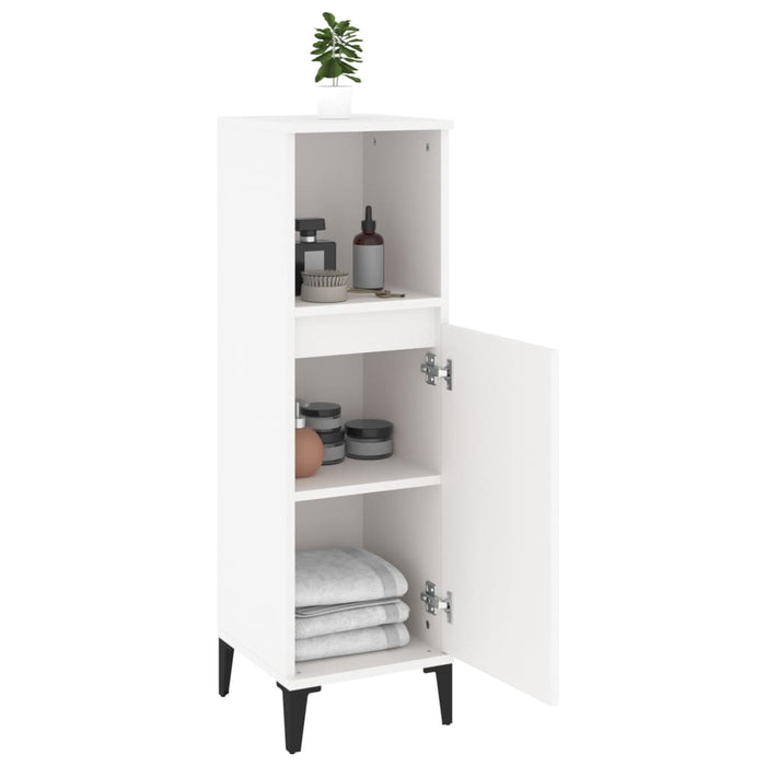 Bathroom Cabinet White 30X30X100 Cm Engineered Wood Noknox