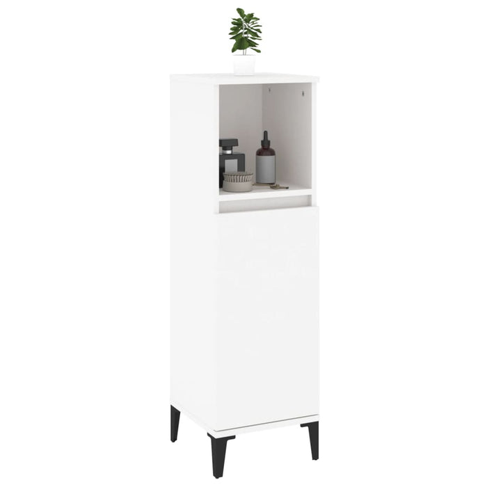 Bathroom Cabinet White 30X30X100 Cm Engineered Wood Noknox