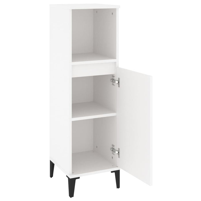 Bathroom Cabinet White 30X30X100 Cm Engineered Wood Noknox