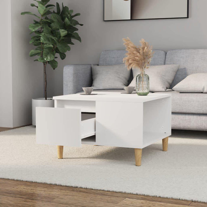 Coffee Table White 55X55X36.5 Cm Engineered Wood Nxobil