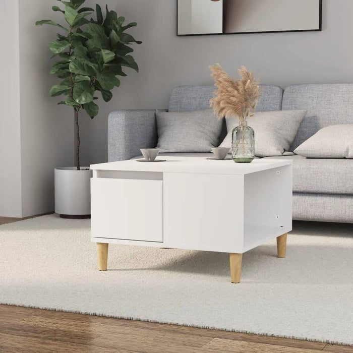 Coffee Table White 55X55X36.5 Cm Engineered Wood Nxobil