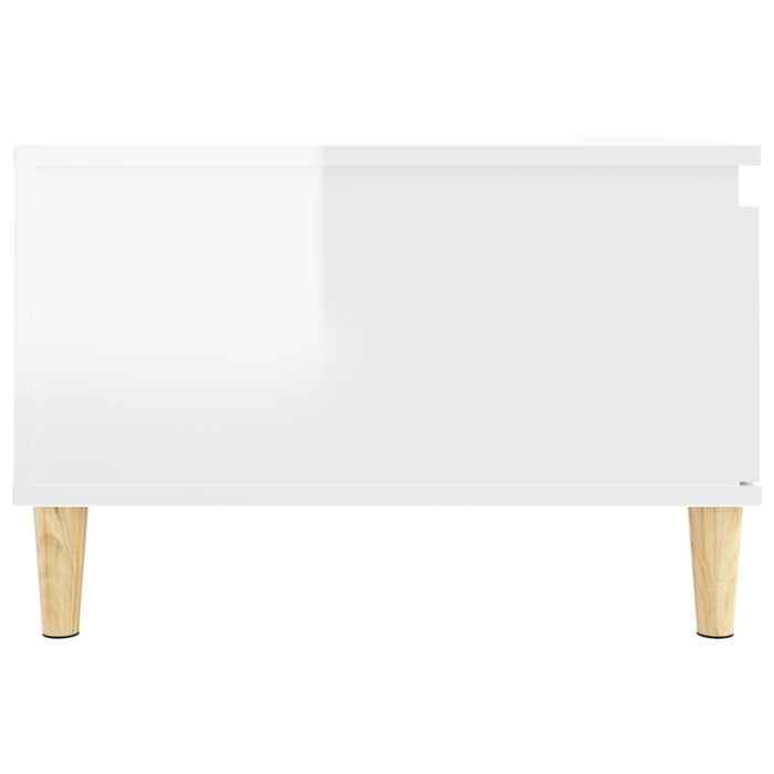 Coffee Table Glossy Look White 55X55X36.5 Cm Engineered Wood Nxobin