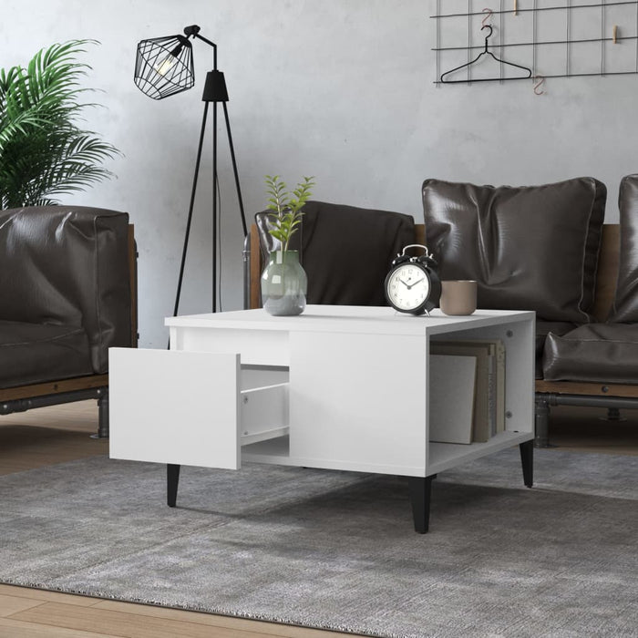 Coffee Table White 55X55X36.5 Cm Engineered Wood Nxobna