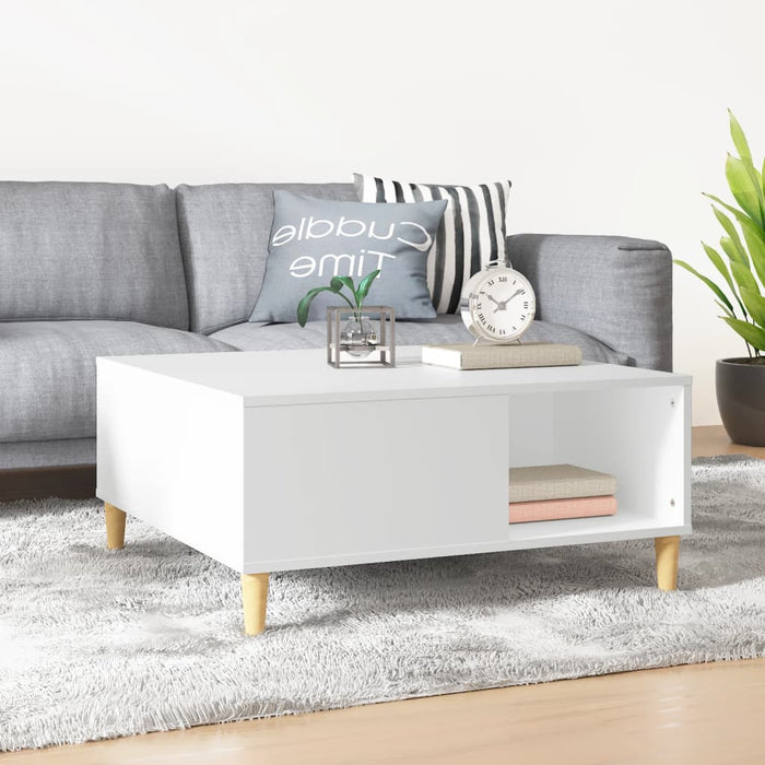 Coffee Table White 80X80X36.5 Cm Engineered Wood Nxobkx