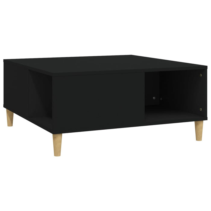 Coffee Table Black 80X80X36.5 Cm Engineered Wood Nxobkt