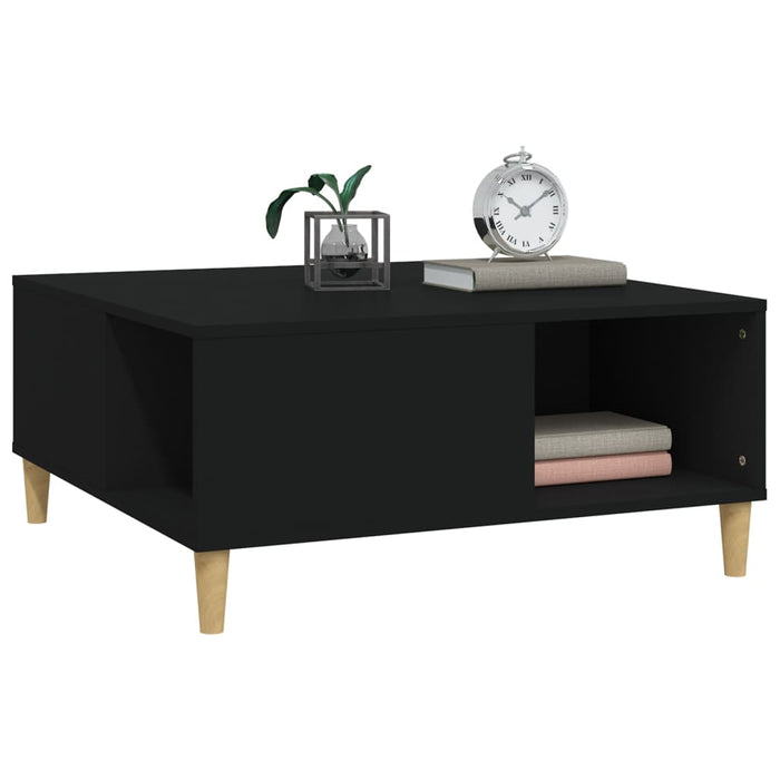 Coffee Table Black 80X80X36.5 Cm Engineered Wood Nxobkt