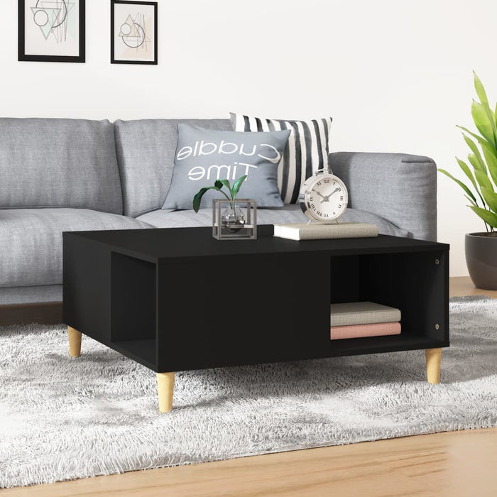 Coffee Table Black 80X80X36.5 Cm Engineered Wood Nxobkt